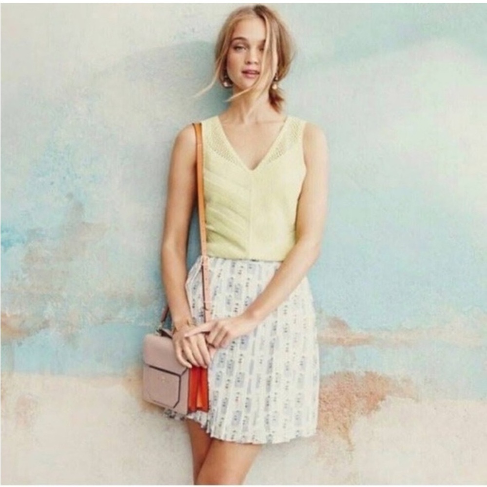 Anthropologie Harlyn Bathing Beauties Printed A Line Pleated Skirt Size Large